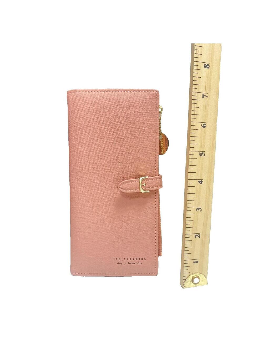 Womens Pink Wallet Brand New Lots of Card Slots Zippered Coin Pocket Stylish - Picture 9 of 9